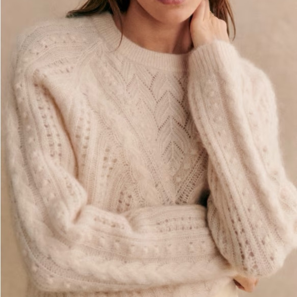 Sezane Jake Jumper Cream Sweater Size S